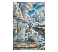 Poodle en Miniatura Puzzles 1000 Piezas Construir DIY 3D Sin Pegamento Animales de compañía Lindos Rompecabezas para Adultos Maquetas Educativas Aliviar Estrés Estera Portátil 1000 PCS