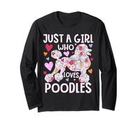 Poodle Just A Girl Who Loves Dog Flower Floral Manga Larga
