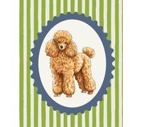 Poodle Notebook - Elegant Lined Journal for Women | 7.5 x 9.25 in | 150 Pages | Green Striped Aesthetic Cover | COLOURFUL by Steph: Everyday ... or anyone who appreciates refined stationery.