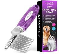Poodle Pet - Cepillo de rastrillo para desenredar el pelo con cuchillas largas de seguridad de acero de 2.5 pulgadas para desenredar el pelo mate o anudado, accesorios de aseo seguros para perros,