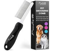 Poodle Pet - Cepillo de rastrillo para desenredar la piel de mascotas, peine para perros y gatos con cuchillas largas de seguridad de acero de 6,3 cm para desenredar el pelo mate y anudado