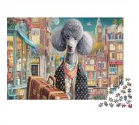 Poodle Rompecabezas 1000 Piezas Coloridos Acertijos Inteligentes Adultos Familia Regalo Navidad DIY Papel 38x26cm/1000pcs