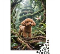 Poodle Taza de té Puzzle,desafío for Adults Árboles de la Selva Tropical Entretenimiento Creativo 1000 Piezas Obra De Arte De Juego De, Regalos A Partir De 14 Años 1000pcs (75x50cm)