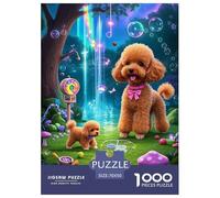 Poodle Taza de té Puzzle Imposible,desafío for Adults Juego Educativo 1000 Piezas Obra De Arte De Juego De para Adultos, Regalos A Partir De 14 Años 70x50cm