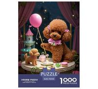 Poodle Taza de té Puzzles Imposible,desafío for Adults Entretenimiento Creativo 1000 Piezas Obra De Arte De Juego De para Adultos Y Niños A Partir De 12 Años 70x50cm/1000pcs