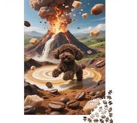 Poodle Taza de té Rompecabezas Imposible,desafío for Adults Volcano Coffee Juego Educativo 1000 Piezas Obra De Arte De Juego De para Adultos Y Niños A Partir De 12 Años 1000pcs (75x50cm)