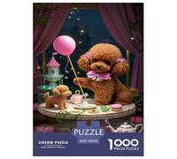 Poodle Taza de té Rompecabezas Imposible,desafío para Adultos Juego Educativo 1000 Piezas Obra De Arte De Juego De para Adultos, Regalos A Partir De 14 Años 70x50cm/1000pcs