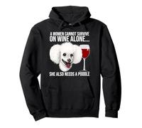 Poodle Wine Lover Gift For Her Sudadera con Capucha