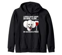 Poodle Wine Lover Gift For Her Sudadera con Capucha