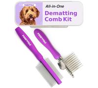 Poodoodle - Juego de peines para Eliminar Nudos sin Dolor para Perros y Gatos, rastrillo y Peine Doble para desenredar, Cepillo para Nudos, Instrumentos de Aseo para caniches y Mascotas de Pelo Largo