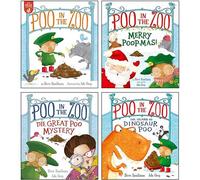 Pooh in the Zoo Series 4 Books Collection Set By Smallman & Grey(Pooh in the Zoo, Merry Poopmas!, The Great Poo Mystery & The Island of Dinosaur Poo)