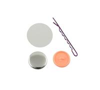 POOIQX 100 Uds. Insignia de Pinza Pelo 25-37mm for fabricación Joyas con Dientes botón en Blanco Insignia Fabricante Piezas Bolsa Material DIY,Ligero y Estable(Hairpin 32 100sets)