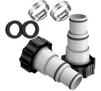 Pool Adapter A,2 Stück Poolschlauch Schlauchadapter mit Gewinde,Hose Nozzle with Sealing Ring,Poolpumpe Schlauch Adapter für 32 und 38 mm Anschlussset Schlauchadapter für Intex Pumpen