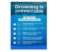 Pool and Beach Drowning First Aid Poster Safety Training Print
