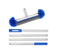 Pool Brush, Swimming Wall Cleaner, 16.92x62.99x1.97in Scrubbing Head & 15.74in Connecting Rods, Removable Handheld Handle, Scrub Tool for Backyard, Roof, SPA, Bathroom, Gym, Floor Use