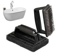 Pool Brush - Wall Scrub Brush Stubborn Stain Removal | 2-Piece Swimming Pool Wall Scrub Brushes | for Hot Tub Tile Rust Dirt Maintenance, Handheld Cleaning Tool for Daily Pools SPA Care