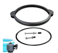 Pool Clamp, Pool Filter, Valve Assembly Attachment with Fit, Sand Filtration Connector for Garden Equipment, Outdoor Water Flow System, Lawn Pools Setup, Black Fastener Tool