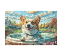 Pool Cute Perro Rompecabezas 1000 Piezas Cartón para Principiantes Días Lluviosos para Pasar Tiempo Vacaciones Fines De Semana Regalo Cumpleaños 1000 PCS/75x50cm