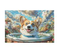 Pool Cute Perro Rompecabezas 1000 Piezas Cartón para Principiantes Juego Familiar Ejercita La Mente Garantía Reposición Piezas 1000 PCS/75x50cm