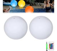 Pool Decoration-LED Light 16 Colors Luminous Beach Ball, Glow in The Dark Beach Balls, 16inch Floating Pool Lights, Glow Ball for Outdoor Decoration with Remote Control (2pcs)