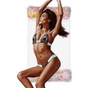 Pool Float for Adult - Glitter Pool Lounger Float | Inflatable Pools Hammock | Strawberry Watermelon Design, Breathable, Foldable Portable, for Lake Pools Summer Party, 110x65cm