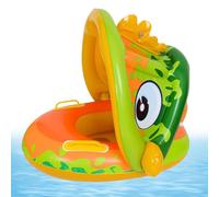Pool Float For Kids - Inflatable Swimming Ring With Sun Canopy | F'loat Safety Handles F'or Ages 0-36 Months | Beach ool Fl Loat Fl Lake River Outdoor Vacation Party Use