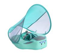 Pool Float - Non-Inflatable Swim Floatie, UPF50+ Sun Canopy Protection, Solid Foam Floating Device | No-Tip Safety Swimming Trainer For 3-24 Months Beach Lake Bathtub Vacation Trav