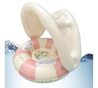 Pool Float, Sun Protection Swimming Pools Floats Ring with Canopy, Plegable Safety Seat Swim, Retro Floating Sunshade Toy for Outdoor Backyard, Garden, Beach and Fun