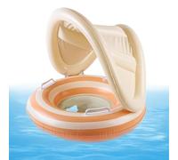 Pool Float with Canopy, Adjustable Floating Chair Trainer, Sunshade Water Seat Kids, Ideal para Swimming Puddle Beach Poolside Play and Safety Fun, 57 x 49 cm