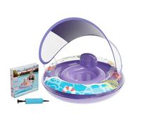 Pool Float with Removable UPF50+ Sun Canopy Infant Swim Seat Adjustable Breathable Safety Ring Inflatable Water Toy For 6-24 Months Swimming Pool Bathing Water Park