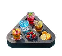 Pool Floating Tray | Triangle Serving Bar with 6 Compartments