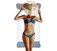 Pool Floats, Portable Floating Lounger, PVC, Nylon Summer Glitter Floating Lounger for Adults, Ideal for Sunbathing, Vacation, Lakeside Leisure, and Beach Relaxation Supplies, 50x27.56 Inches