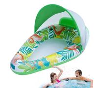 Pool Floats with Canopy - Inflatable Pool Lounger Raft | Floating Lounge Chair with Shade | Foldable Water Hammock Swim Ring Floating Bed for Swimming Spring Summer