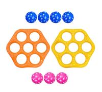 Pool Games - PVC Inflatable 100x90cm | Water Ball Toss Ring Game Set with 7 Balls (20cm) | Fun Outdoor Toy For Park, Backyard, Beach, Lake, Family Vacation, and Party Play, Colors: Orange