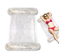 Pool Hammock, Floating Bed, Water Lounge Chair, Leakproof PVC Build, Foldable Lightweight Design, Beach Lake Swimming Pool Use, 70cm/51.1 * 27.5 Inches, Blue, 1 Piece