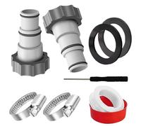 Pool Hose Adapter - 7x7x11cm Replacement Filter Pump Interface With Clamp, Washer & Gasket | For Swimming Pools, Spas, Fountains, Drains & Warmers | Easy Installation