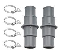 Pool Hose Adapter, Over Ground Hose Coupling Set, 2-Pieces, Includes Four Secure Clamps, Sturdy Leak-Resistant Design, Ideal for Hotel, Backyard, Garden, Park, and Beach