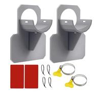 Pool Hose Holder, Hose Support Bracket, Pool Tube Clamp, Adjustable PVC Clip, Secure Fit Design, Yard Garden Deck Use, 3.94x3.03 Inches, Blue Gray, 2 Pieces with Accessories