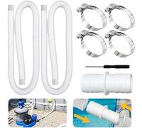Pool Hoses, Ground Tubing, Flexible Spa Connector, 4 Clamp Attachment, 39 Inch Water Line, For Manual Vacuuming, Water Circulation, Waterfalls, and Maintenance Tasks