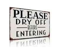 Pool House Rule Metal Sign Dry Off 12x8 Inch