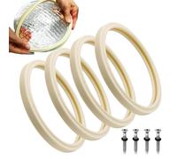 Pool Light Gasket, Water-Resistant Lamp Niche Gasket with Stainless Steel Light Screw, Silicone, Metal Protective Replacement Fixture Parts for Indoor & Outdoor Pools, 8.35 Inches