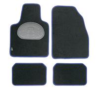 Pool Line 610303 JGO. ALFOMBRAS MOQUETA Premium Negra TALONERA Goma Ribete Azul