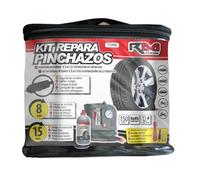 Pool Line - Kit Reparación de Neumáticos de Emergencia, Bomba Sellante 500 ml, Incluye Accesorios para Hinchables, Repara e Infla en 15 Minutos, Conexión 12 V Coche