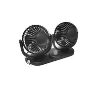 Pool Line - Ventilador Doble con Ajuste Velocidad, USB 12V, Giratorio e Inclinable, Negro