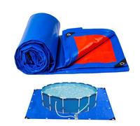 Pool Liner Pad - Waterproof Ground Protector | Foldable PE Pool Mat | Double-Sided Waterproof PE Material, Protects Pool Base from Ground Wear, Grommeted Design for Shade or Rain Cover, for Back