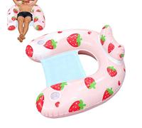 Pool Lounge Chair - Inflatable Water Hammock with Cup Holder & Headrest | Non-Slip PVC Floating Sunbathe Chair For Beach River & Pool Parties | Portable Tanning Float For Summer