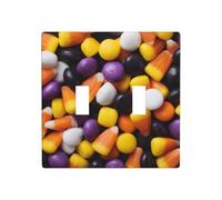 Pool of Colorful Halloween Candy - Cubierta de luz de doble banda, placa de pared, decoración de interruptor, tamaño estándar, 11,4 x 11,4 cm
