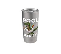 POOL PARTY Dinosaurio con unicornio flotante Vaso térmico de acero inoxidable de doble pared