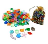 Pool Party Favors, Under The Sea Party Decorations For Party, Fish Tank Decorations | Gems Pool Toys | Dive Gems Pool Toys Pool Gemstones | 100PCS Sea Animals Acrylic Gems Vase Filler -