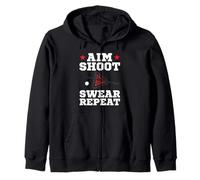 Pool Playing Aim Shoot Swear Repeat Pool Playing Billiards Sudadera con Capucha